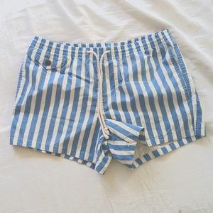 Club Monaco Striped Bathing Suit Shorts Size S Mens Shorter